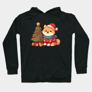 Cute Christmas Shiba Puppy Hoodie